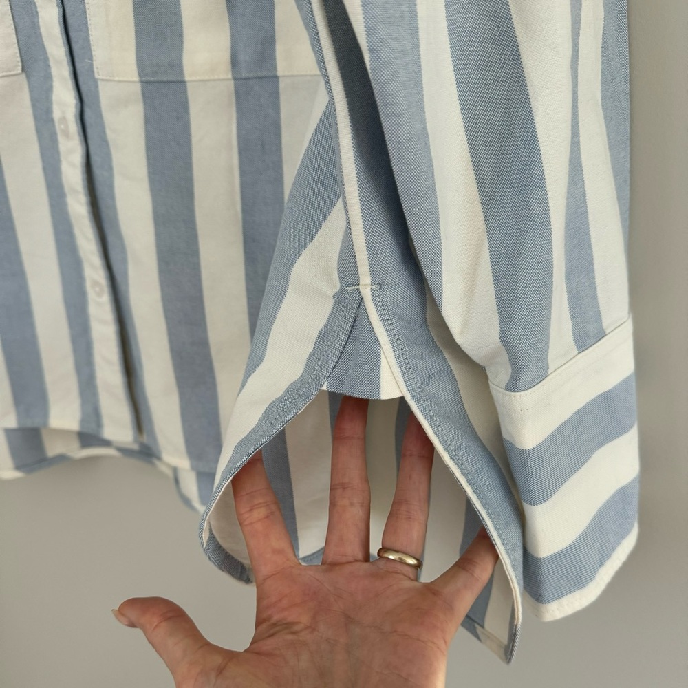 NWT Everlane Organic Cotton The Boxy Oxford Button Down Striped Oversized Shirt - Picture 10 of 16